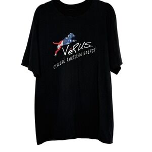 Vintage Eagle USA Men's  L  Verus Genuine American Spirit‎ Black T-Shirt  Cotton